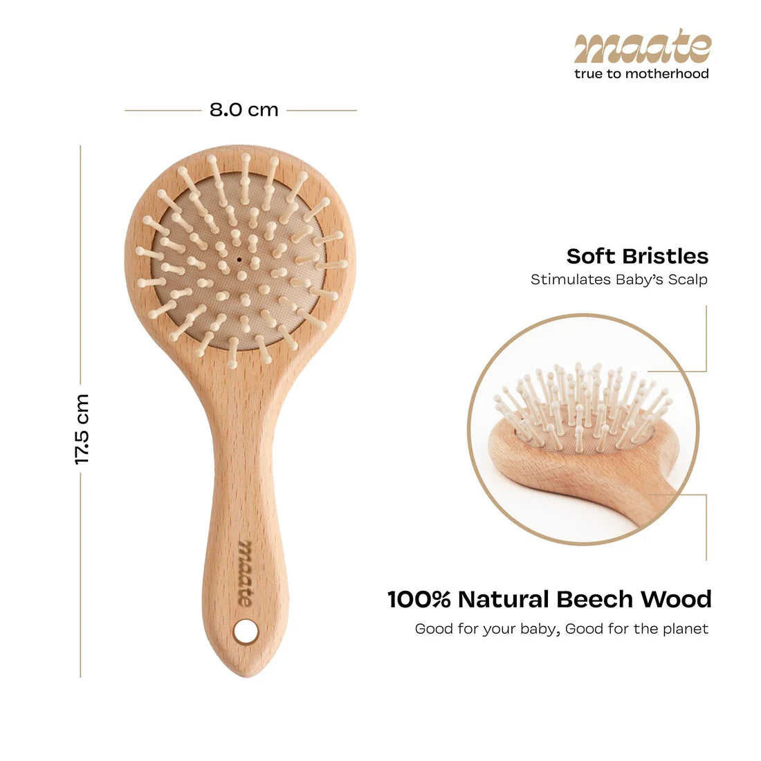 Maate Baby Wooden Hair Brush