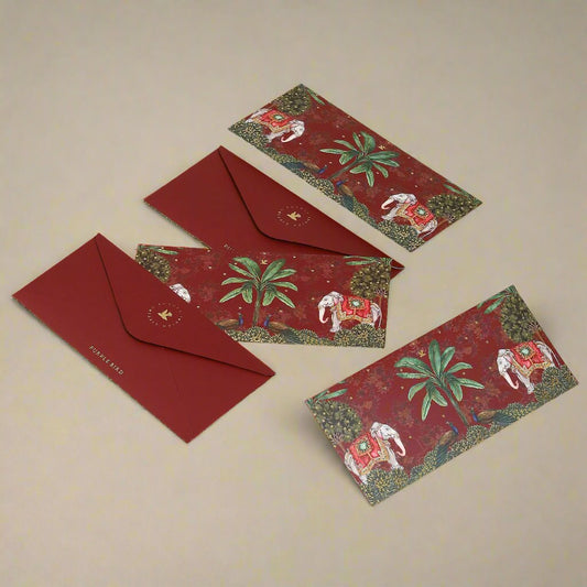 Purple Bird 'Maharani Baagh' Money Envelope (Pack of 5)