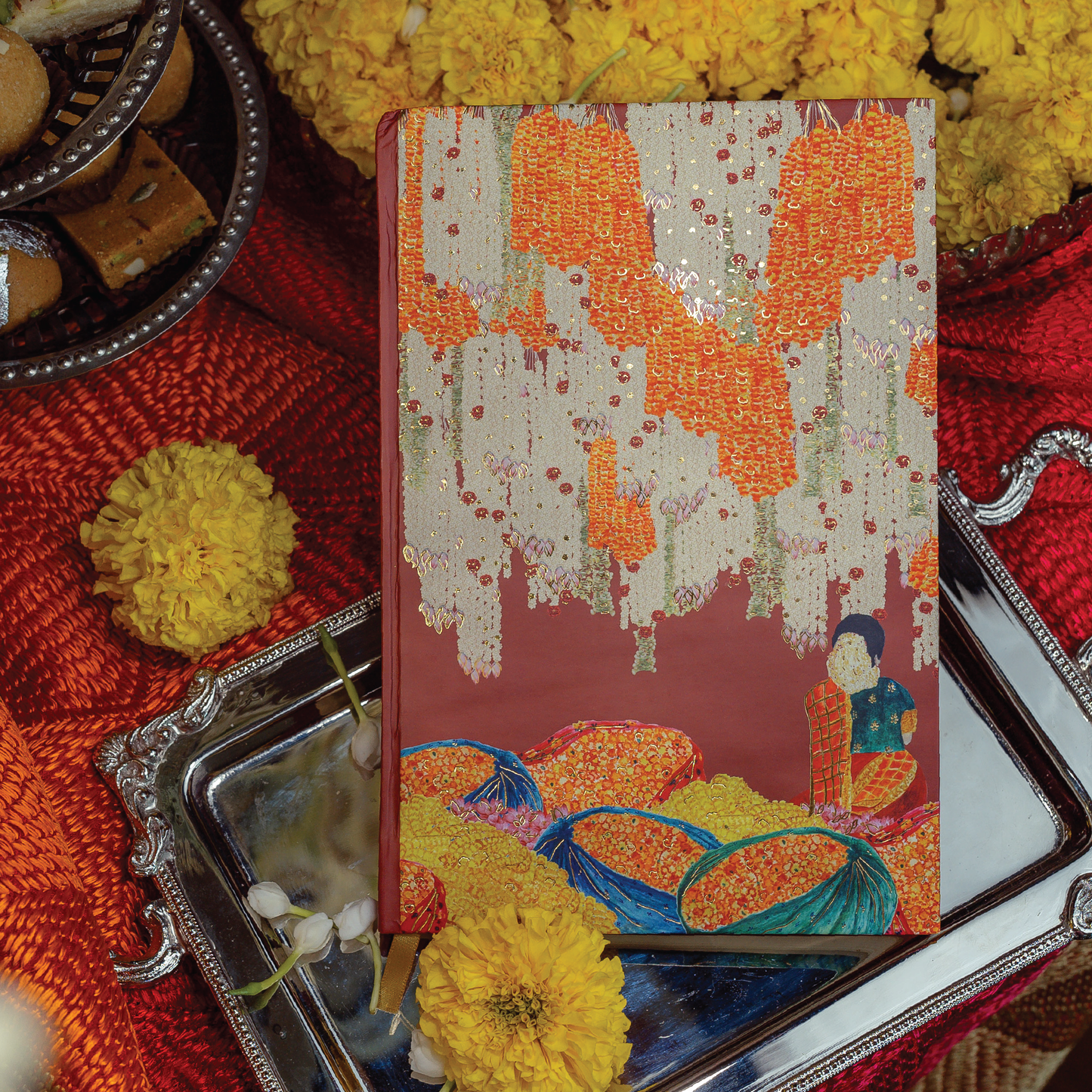 Purple Bird 'Phool Mandi' Hardbound Notebook