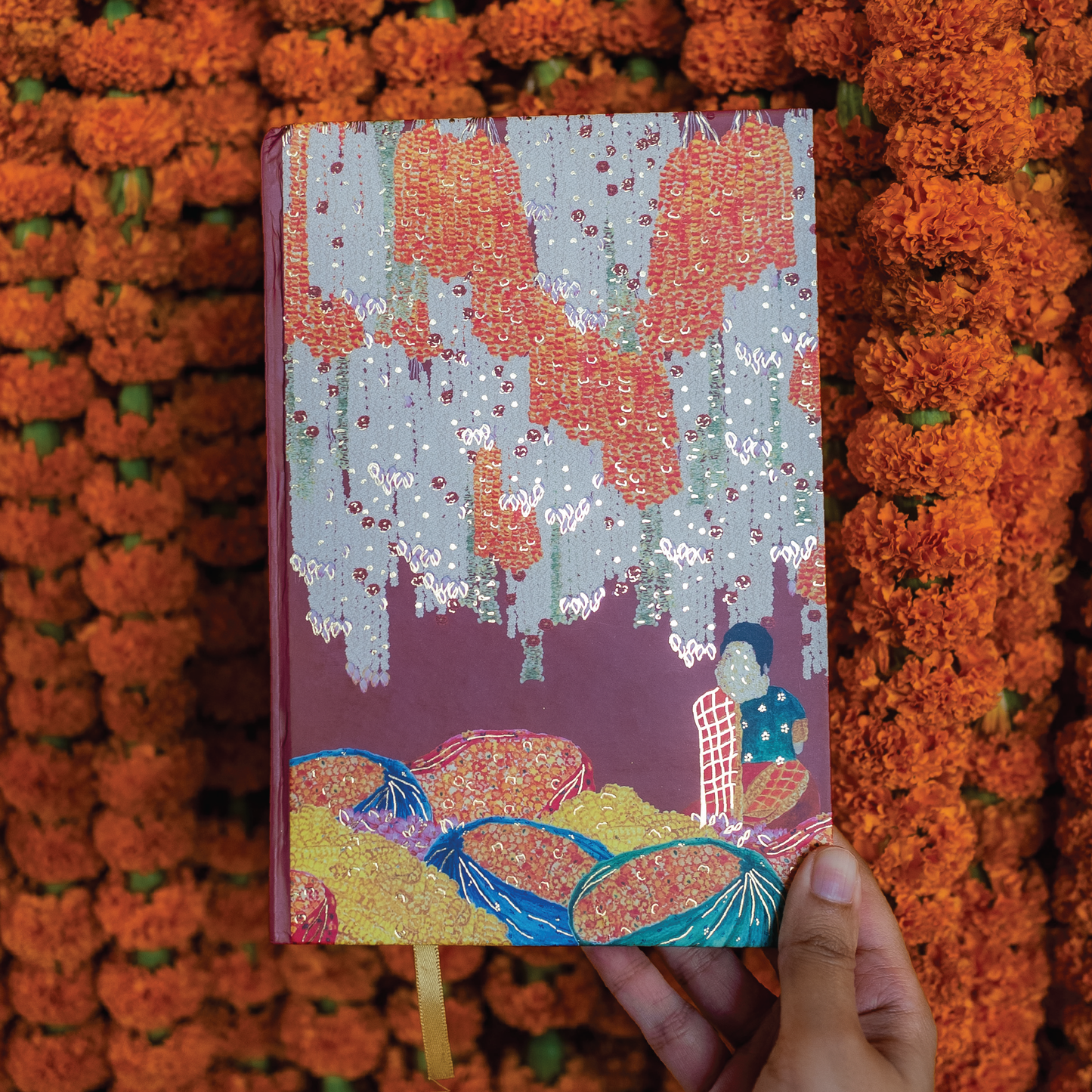 Purple Bird 'Phool Mandi' Hardbound Notebook