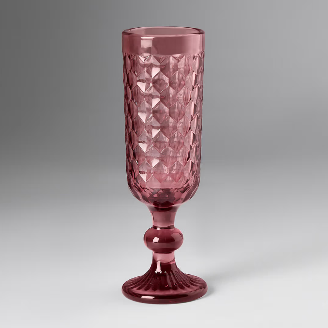 India Circus Merlot Embossed Champagne Glasses (Set of 2)