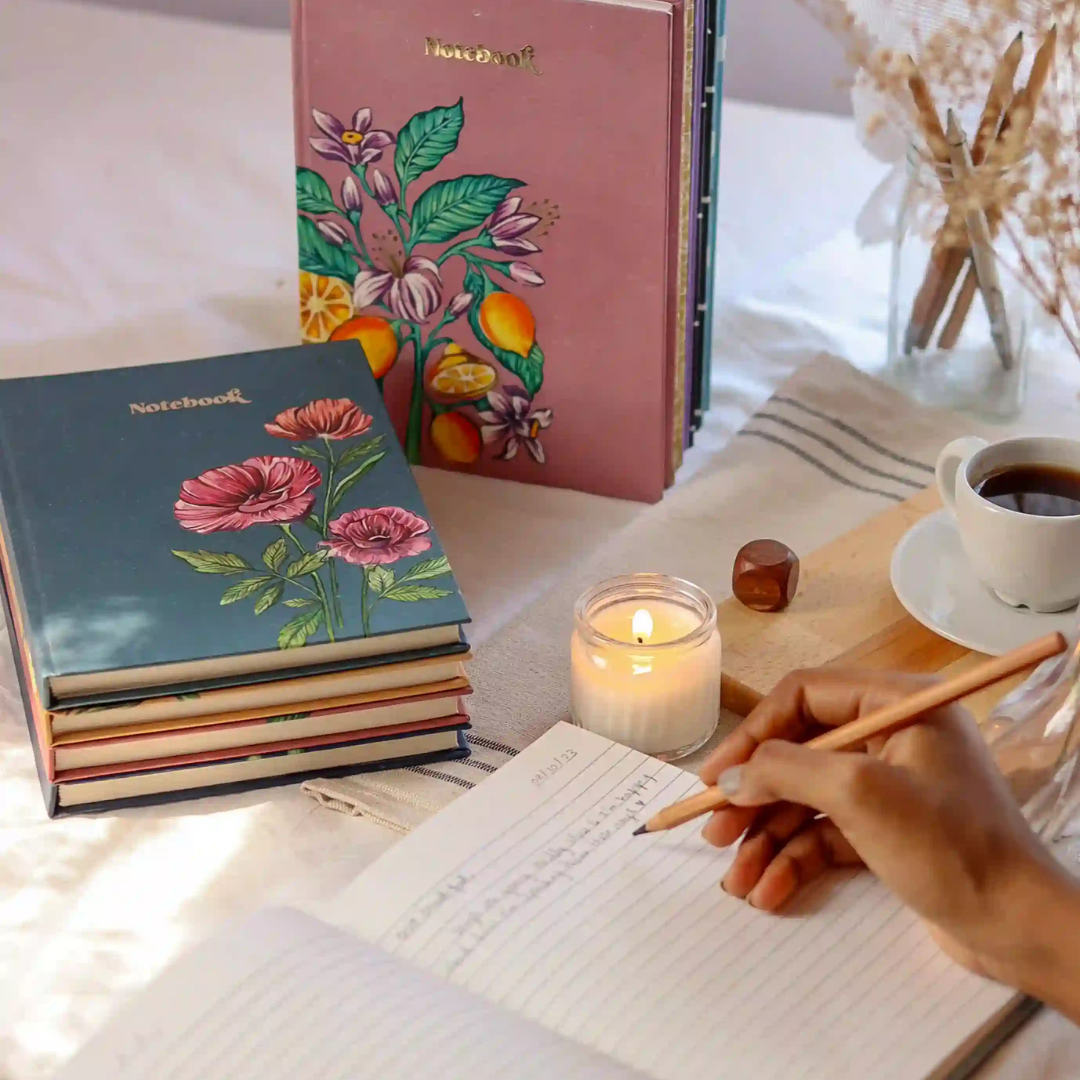 Roohani Rang Ruled Journal  (Plumeria Pink)