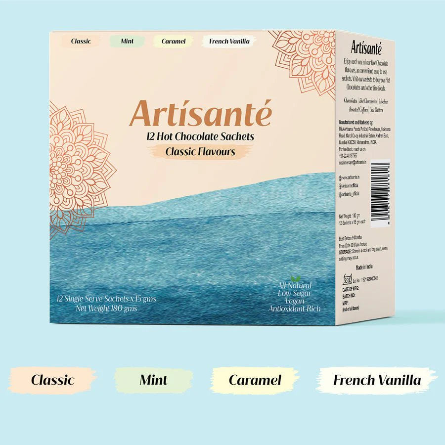 Artisanté Hot Chocolate Classic Flavours