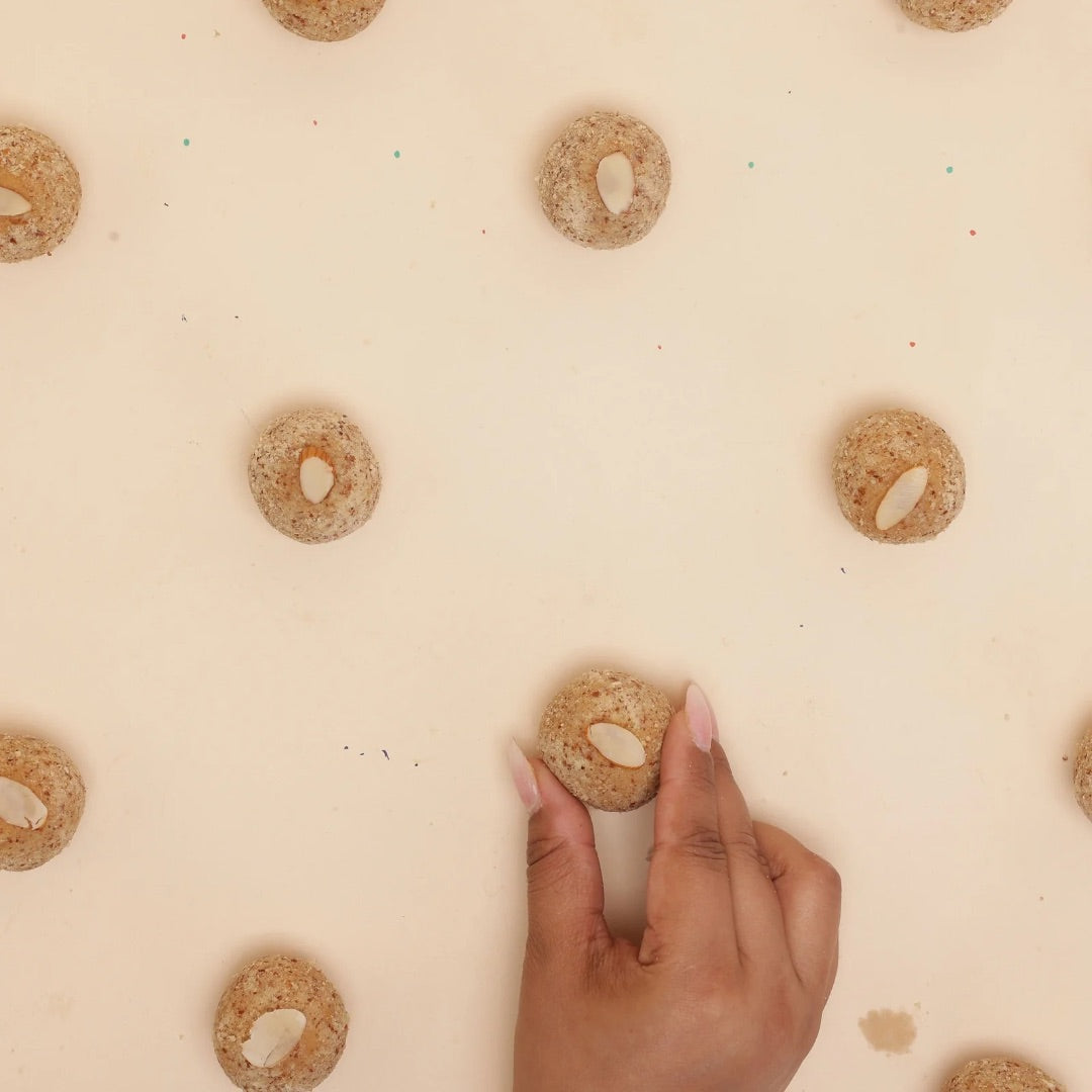 Khoya Peanut Butter Almond Ladoo