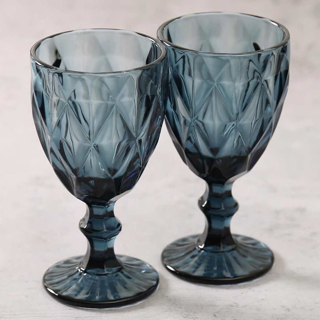 India Circus Blue Wine Glasses (set of 2)