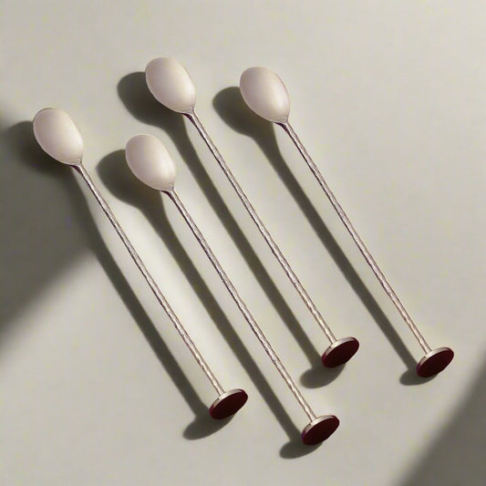 Purple Bird 'Utsav' Silver Plated Stirrer (Four Stirrers)