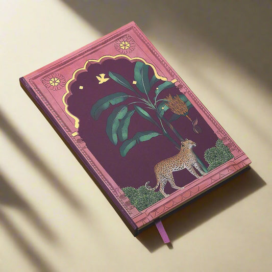 Purple Bird 'Leopard Leela' Hardbound Notebook