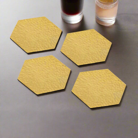 Purple Bird 'Utsav' Gold Plated Coasters (Four Coasters)