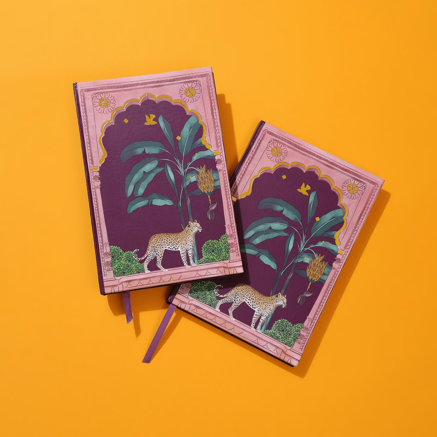 Purple Bird 'Leopard Leela' Hardbound Notebook