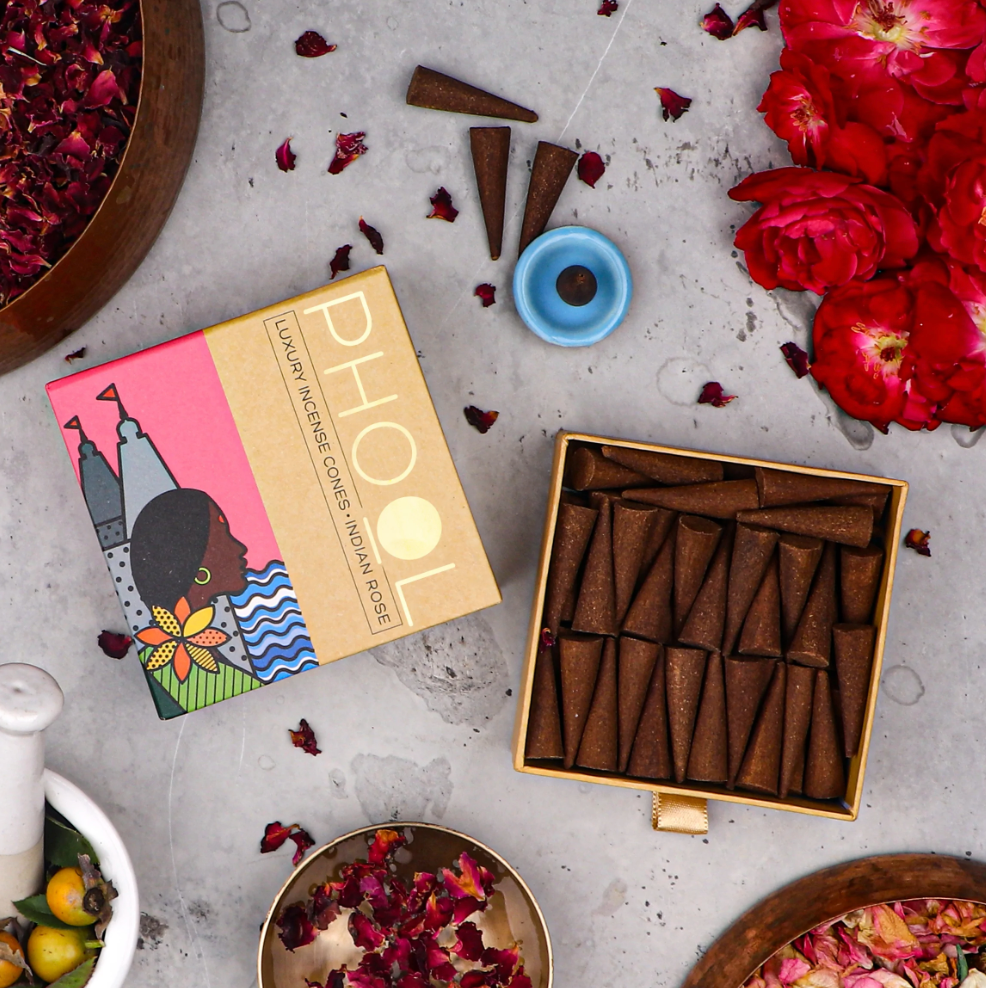 Phool Natural Incense Cones Indian Rose