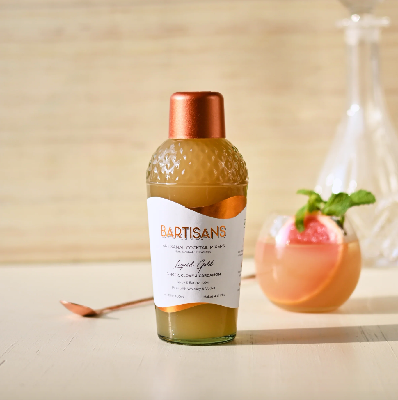 Take a sip of Liquid Gold inspired by the ancient recipe for all cures. Infused with crushed ginger, the spices linger when you take a sip. It's the soul-soothing remedy to a bad day or a toast to a good one. Even Nani and Dadi will agree, Ginger is the solution to everything!