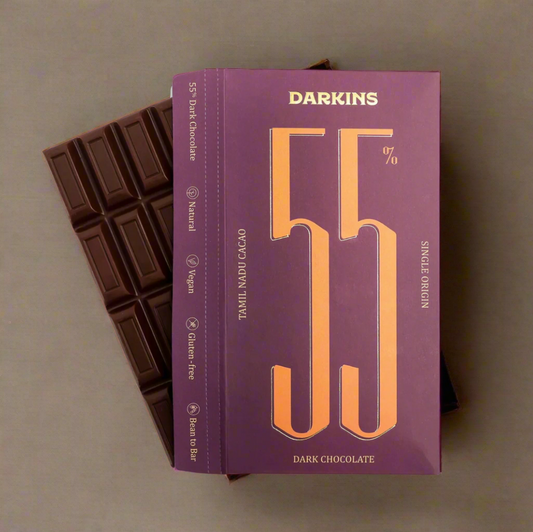 Darkins 55% Dark Chocolate Single Origin Cacao from Tamil Nadu