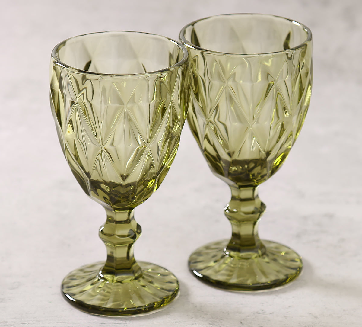 India Circus Green Wine Glasses (Two Glasses)