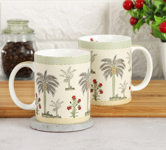 India Circus Chevron Palms Coffee Mug (Two Mugs)