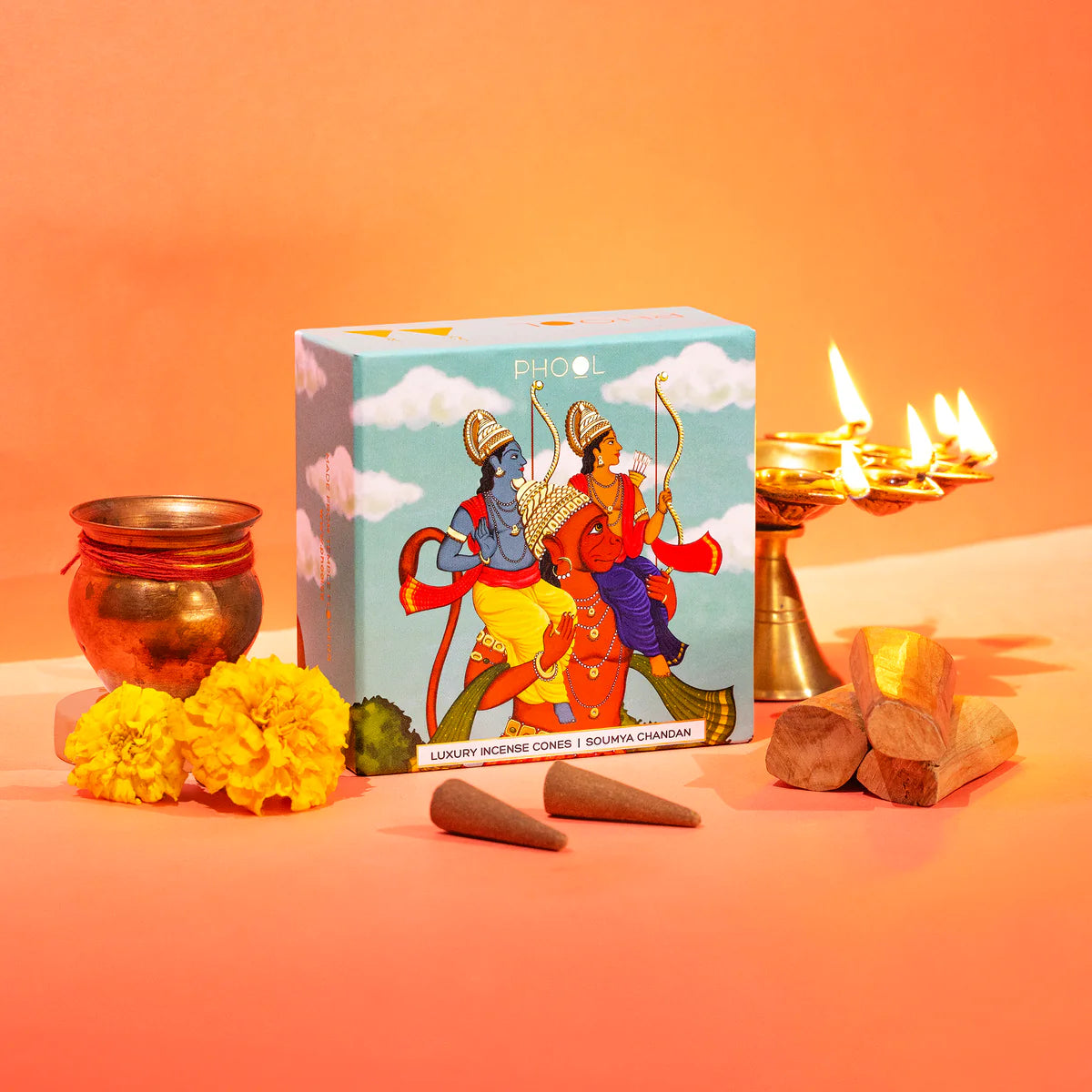 Phool Ayodhya Soumya Chandan Incense Cones (Pack of 5)