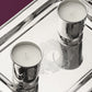 Purple Bird 'Shaan' Silver Plated Tray With Candles (Two Candles)