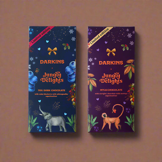 Darkins x Jungly Delights Chocolate Bundle: Mylk Chocolate + Jungly Delights 70% Dark Chocolate