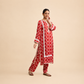 Alpona Kurta and Pant Set - Laal