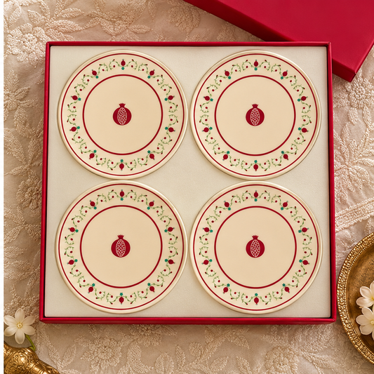 Purple Bird Anaar Buta Nanhi Plates (Set of 4)