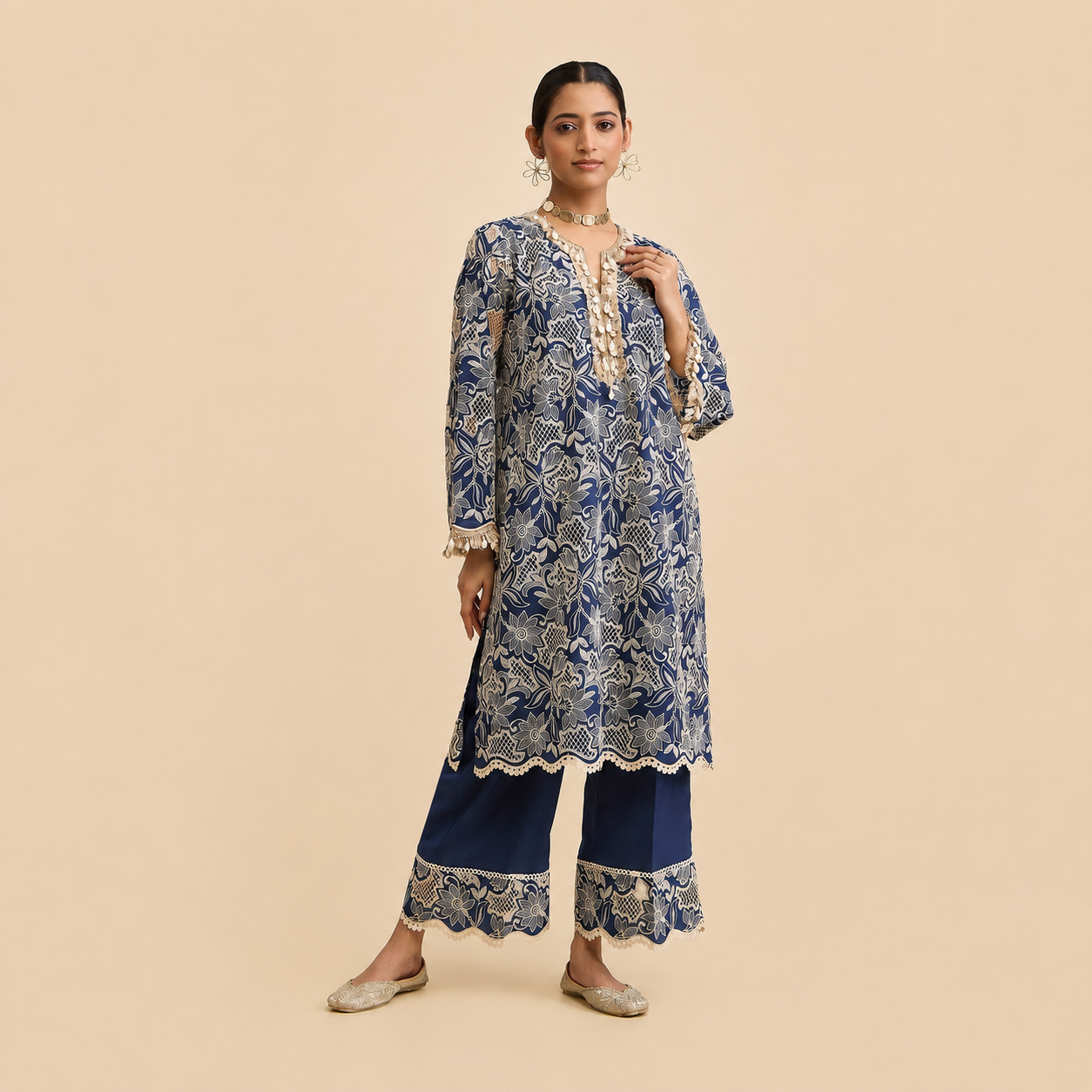 Rajbari Kurta and Pant Set