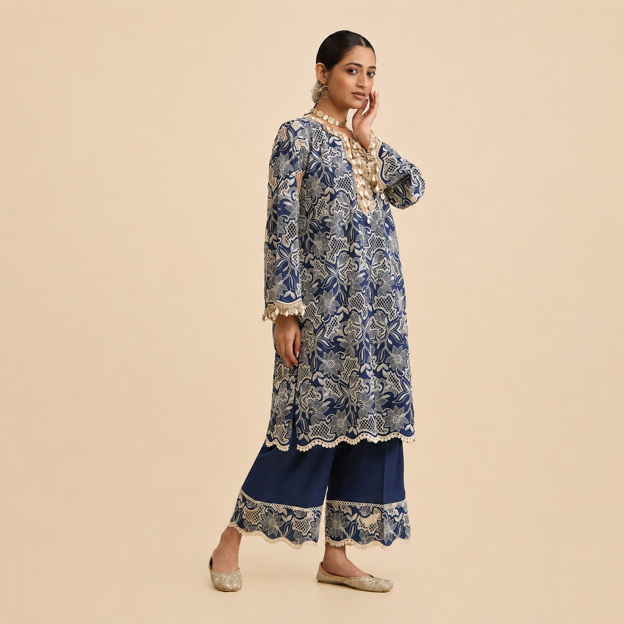 Rajbari Kurta and Pant Set
