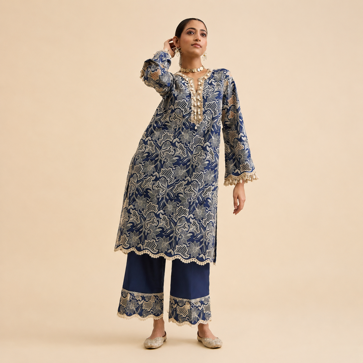 Rajbari Kurta and Pant Set