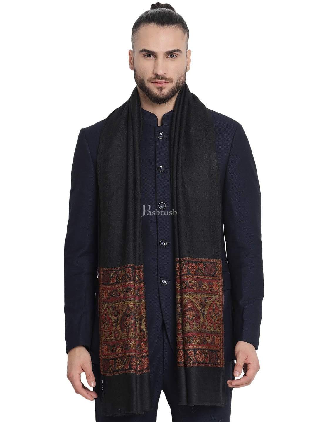 Pashtush Fine Wool Stole Tuscan Black