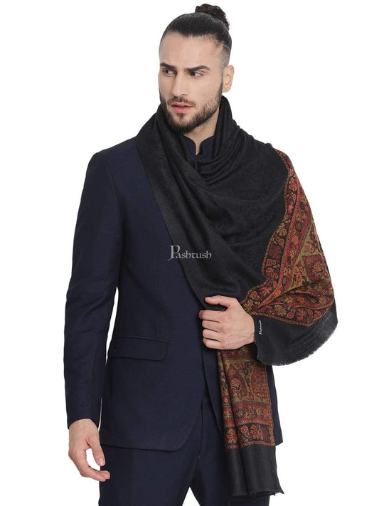 Pashtush Fine Wool Stole Tuscan Black