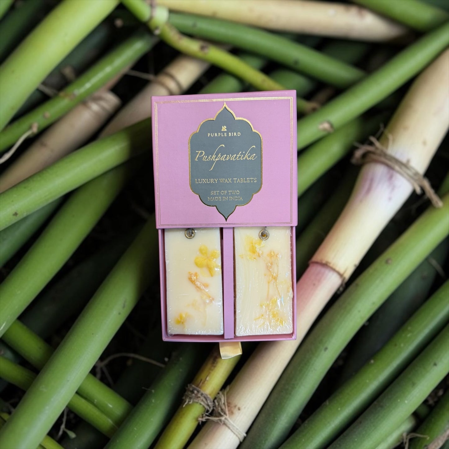 Purple Bird Pushpavatika Luxury Wax Tablet - Lemongrass (Set of Two)