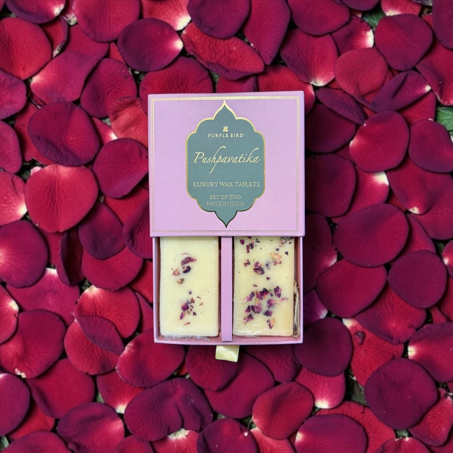 Purple Bird Pushpavatika Luxury Wax Tablet - Indian Rose (Set of Two)