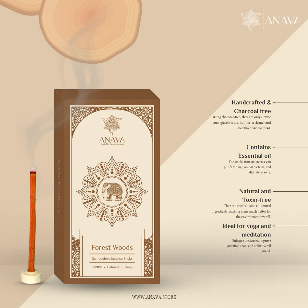 House of Anava Forest Woods Bambooless Incense Sticks (Pack of 2)
