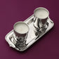 Purple Bird 'Shaan' Silver Plated Tray With Candles (Two Candles)