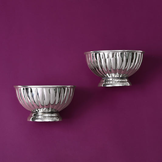 Purple Bird Silver Plated 'Maharani' Nut Bowls (Two Bowls)