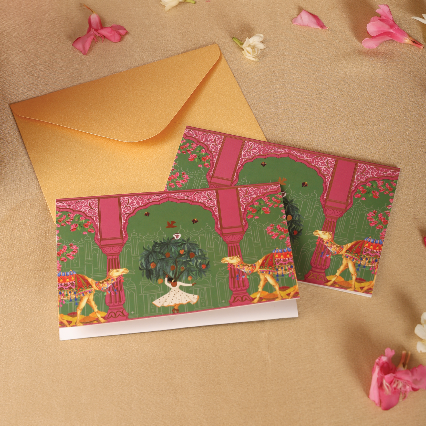 Purple Bird 'Jaipur Jharokha' Notecards with Envelopes (Pack of 10)