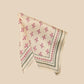 Purple Bird 'Kamal Buta' Twill Silk Pocket Square - Cream