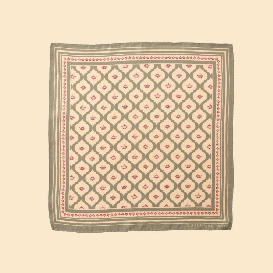 Purple Bird 'Kamal Jaal' Twill Silk Pocket Square