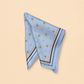 Purple Bird 'Mayur Vilas' Twill Silk Pocket Square - Powder Blue and Cream