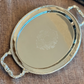 Purple Bird 'Shobha' Silver Plated Tray with Handles (Oval)