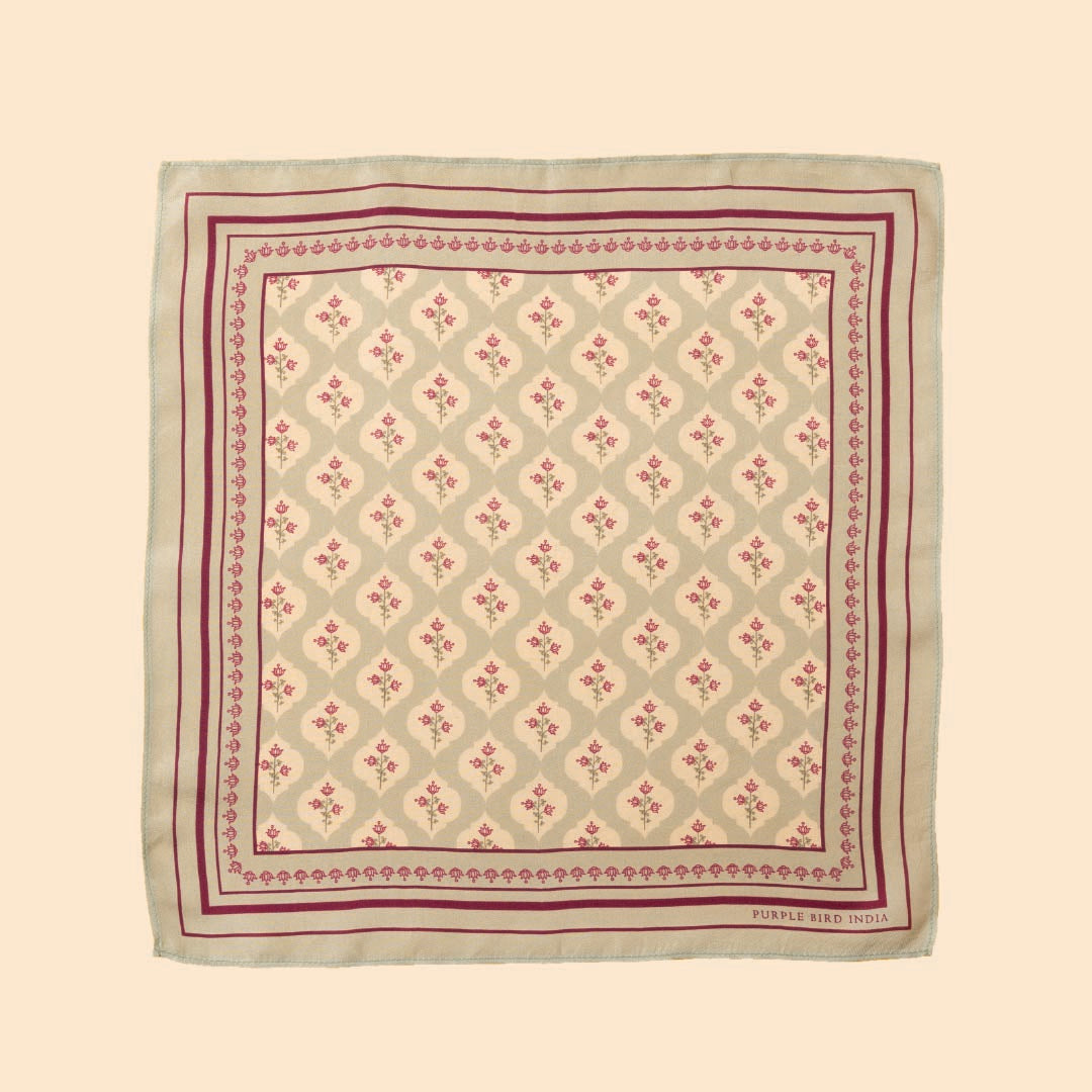 Purple Bird 'Padma Jaal' Twill Silk Pocket Square