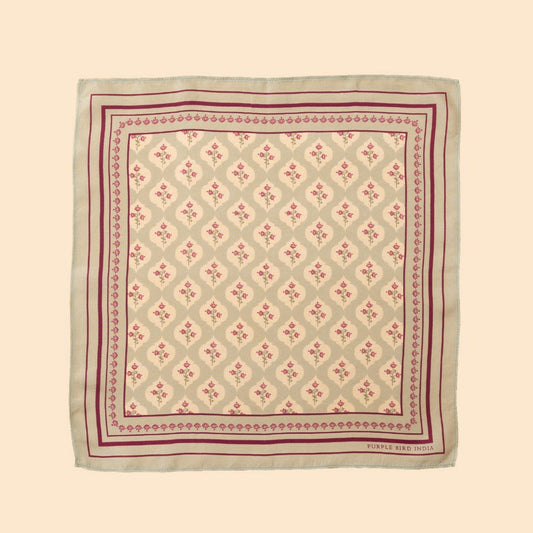 Purple Bird 'Padma Jaal' Twill Silk Pocket Square