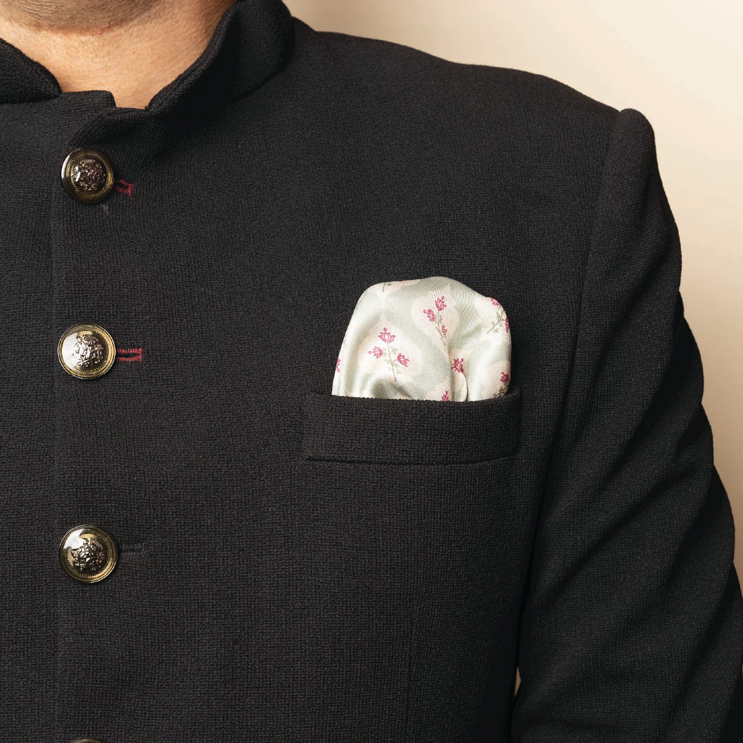 Purple Bird 'Padma Jaal' Twill Silk Pocket Square