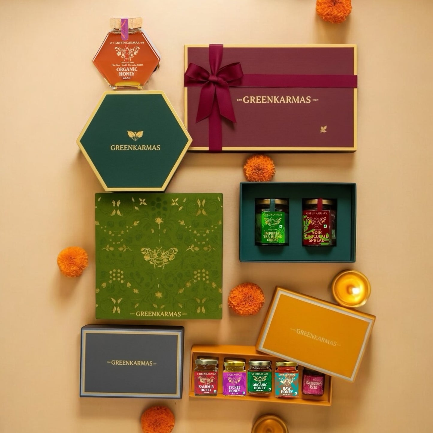 Greenkarmas Green and Gold Gift Box