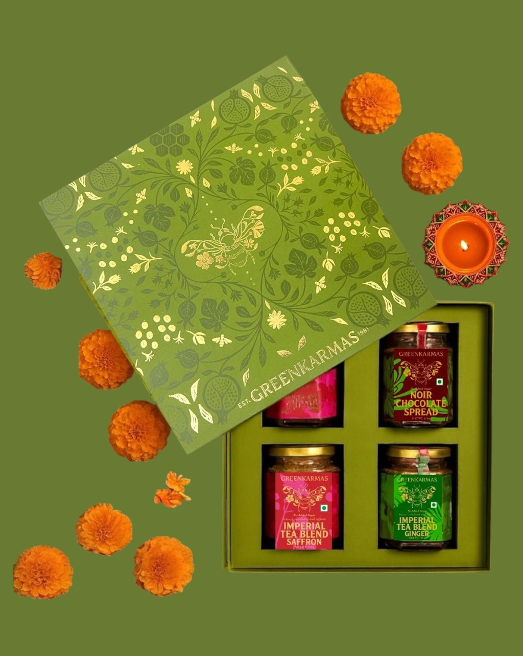 Greenkarmas Green and Gold Gift Box