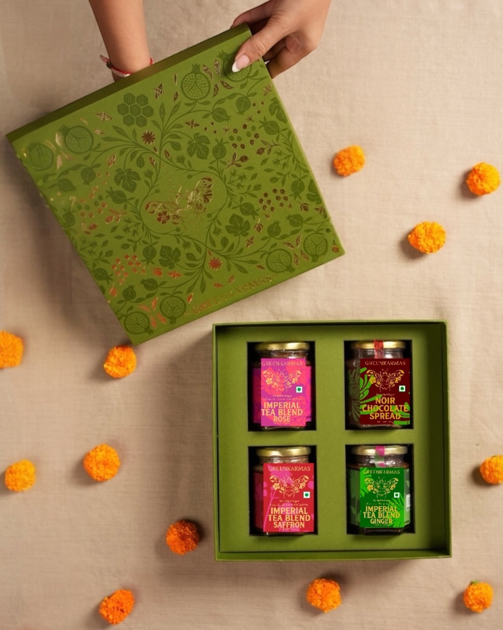 Greenkarmas Green and Gold Gift Box