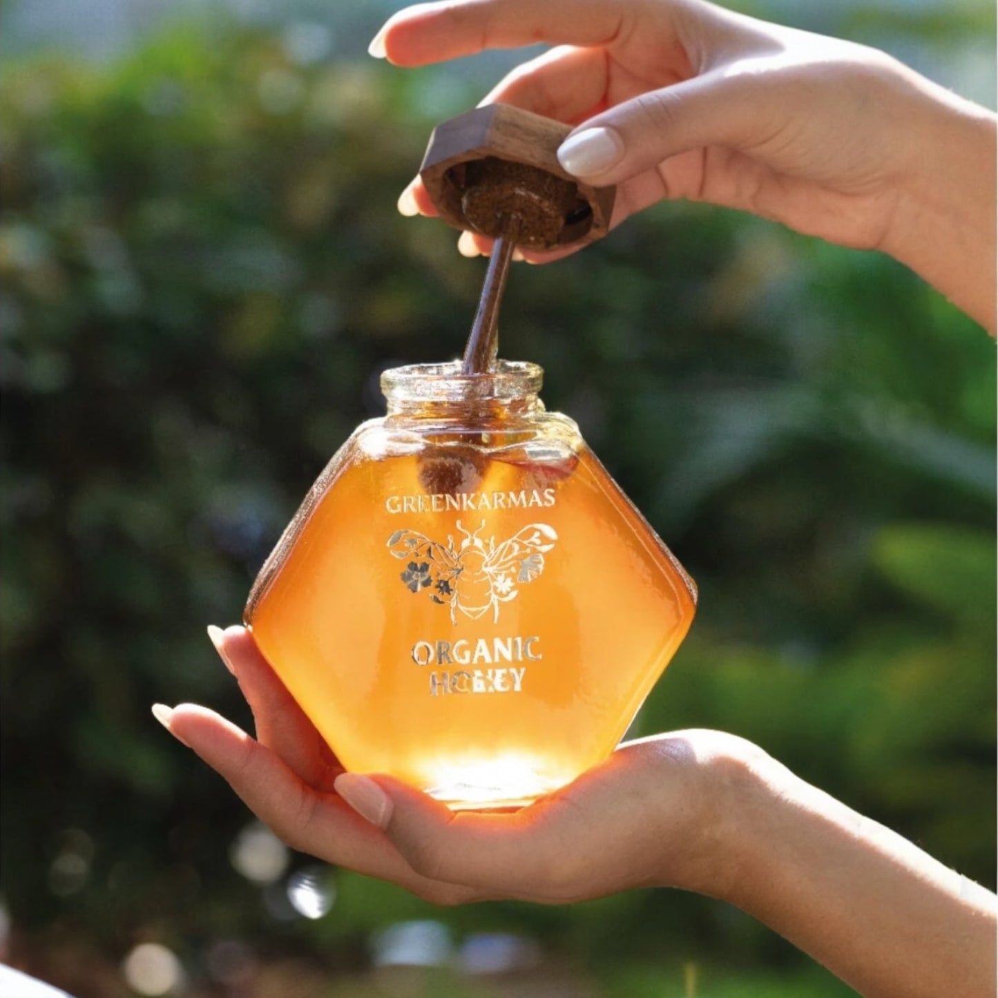 Greenkarmas Artisanal Organic Honey in Honeycomb Box