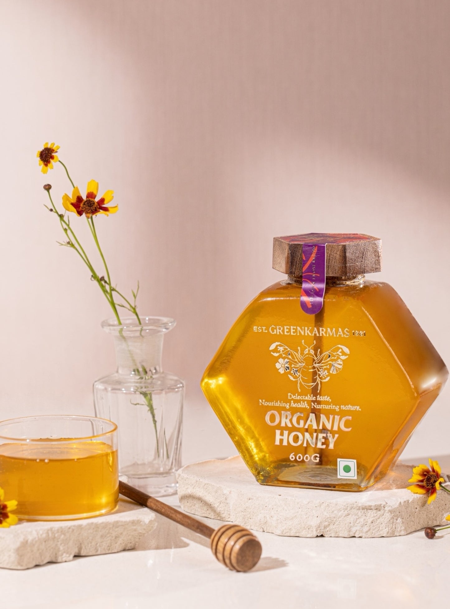 Greenkarmas Artisanal Organic Honey in Honeycomb Box