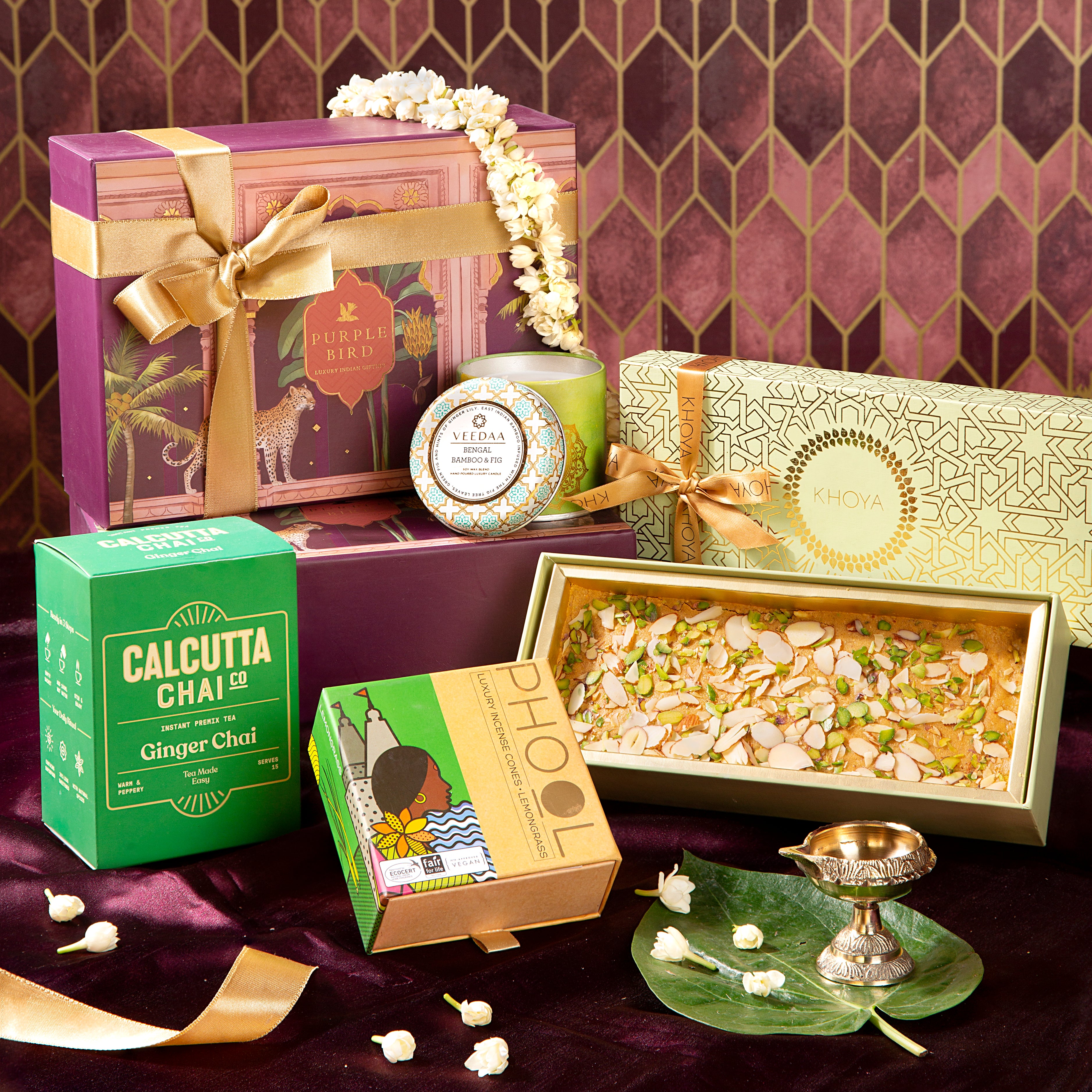 Mahotsav Luxury Gift Box – Purple Bird | Luxury Indian Gifting