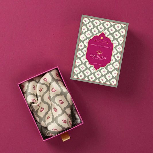 Purple Bird 'Kamal Jaal' Twill Silk Pocket Square