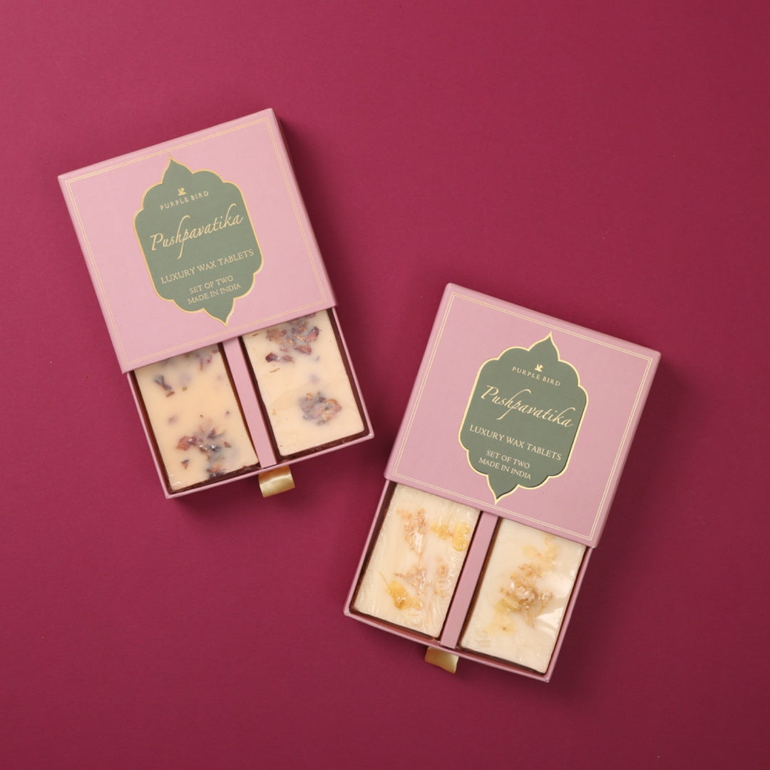 Purple Bird Pushpavatika Luxury Wax Tablet - Indian Rose (Set of Two)