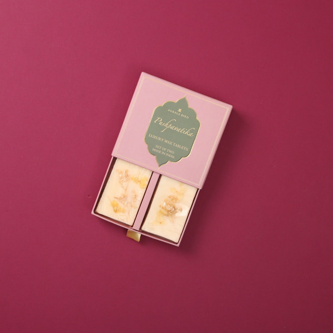 Purple Bird Pushpavatika Luxury Wax Tablet - Lemongrass (Set of Two)